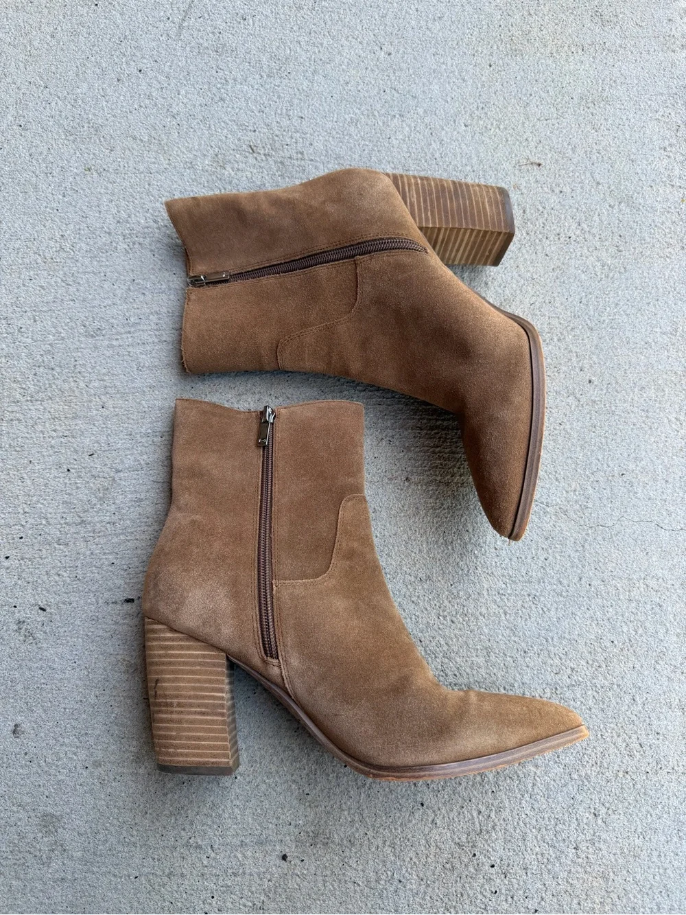 Brown Suede Western Bootie - Picture 2 of 5